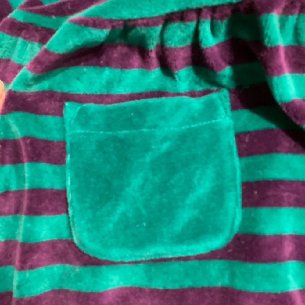 Vintage The Disney Store Winnie The Pooh Striped Purple Green Dress Girls 6X - Picture 5 of 6
